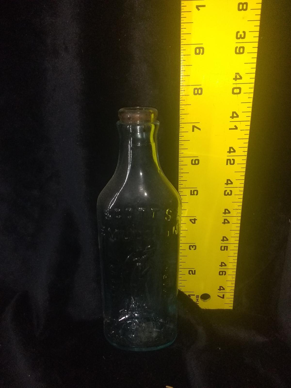 Vintage Medical Bottle Scott's Emulsion Cod Liver Oil with Lime and Soda