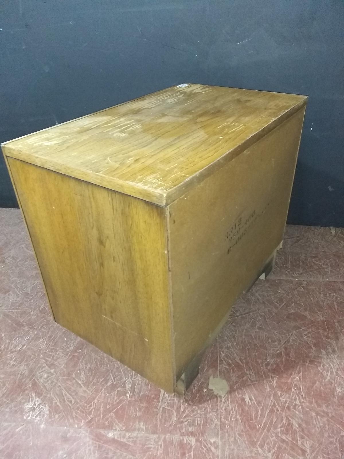 MCM Oak Two Drawer Side Table