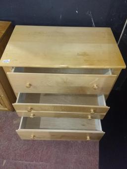 Contemporary Bleached Pine Three Drawer Chest