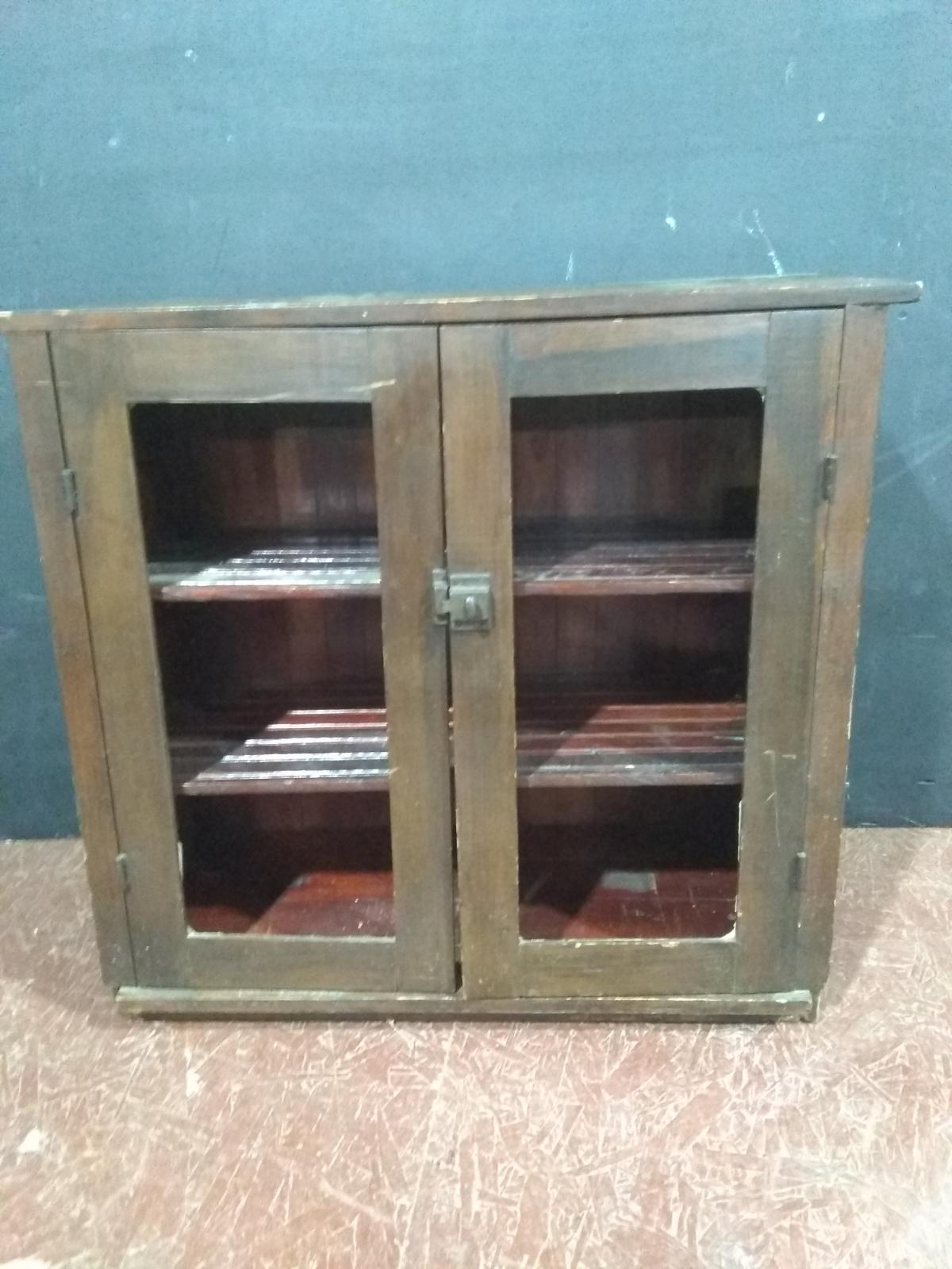 Primitive Two Door Cabinet w/ Beadboard Exterior & Shelving