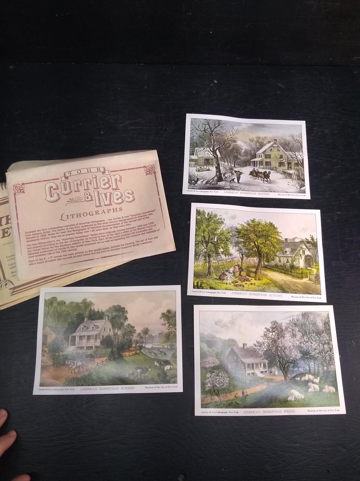 Collection of Assorted Lithographs-Saturday Evening Post and Courier and Ives, etc.