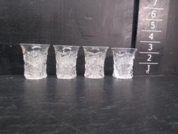 Collection of (4) Pressed Glass Shot Glasses