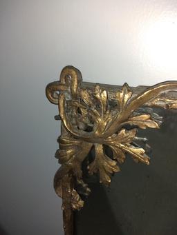 High End Decorator Metal Hanging Mirror With Carved Leaf Motif-NO SHIPPING