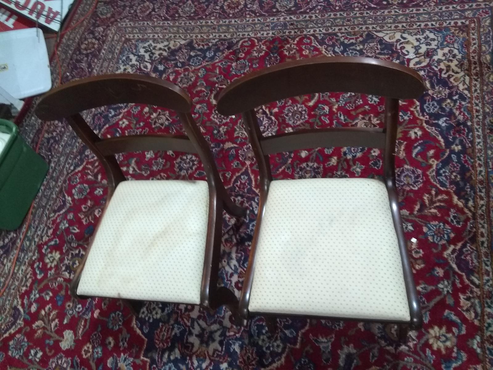 Pair Mahogany Upholstered Seat Dining Chairs
