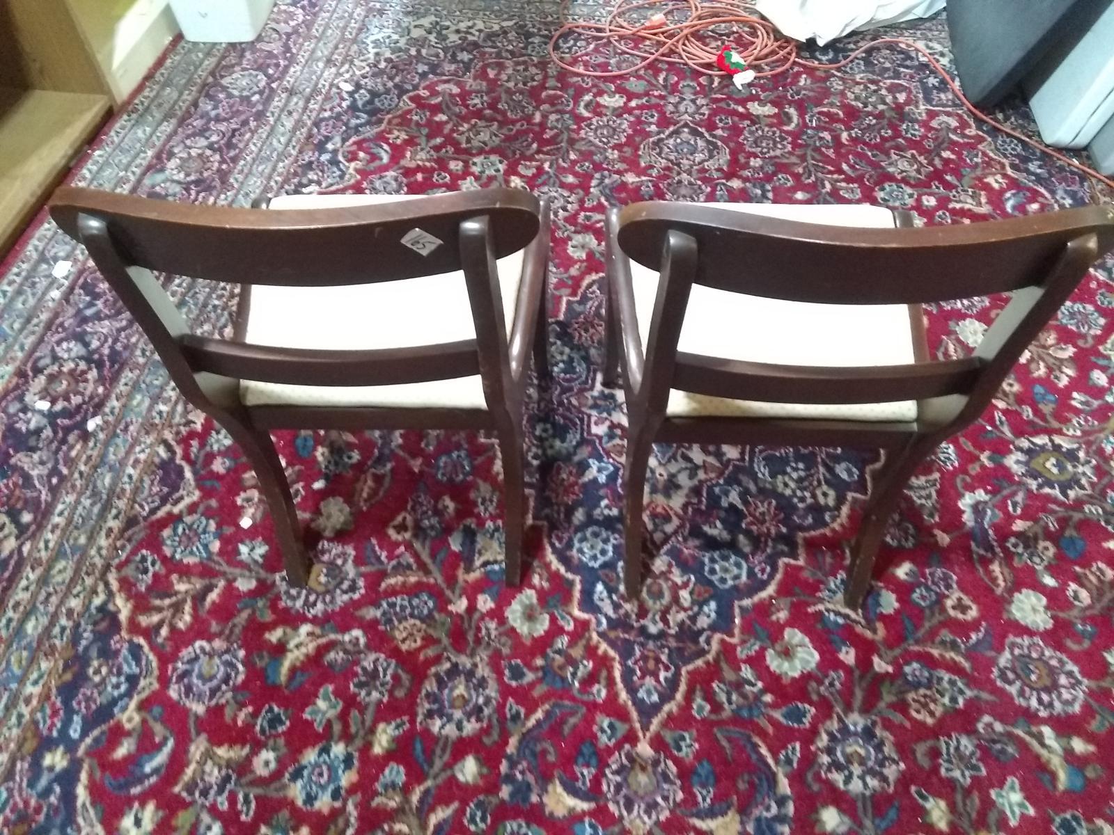 Pair Mahogany Upholstered Seat Dining Chairs