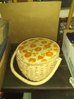 BL- Vintage Sewing Notions Basket