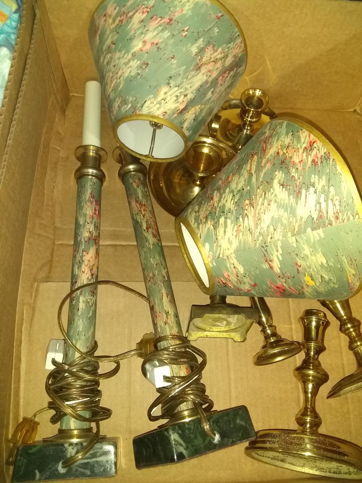 BL-Pair Table Lamps, Assorted Brass