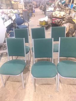 (6) Upholstered Aluminum Stacking Chairs (x6)