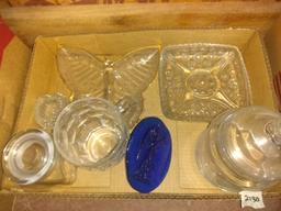 BL- Assorted Glass-Mug, Butterfly Dish, Storage Jar