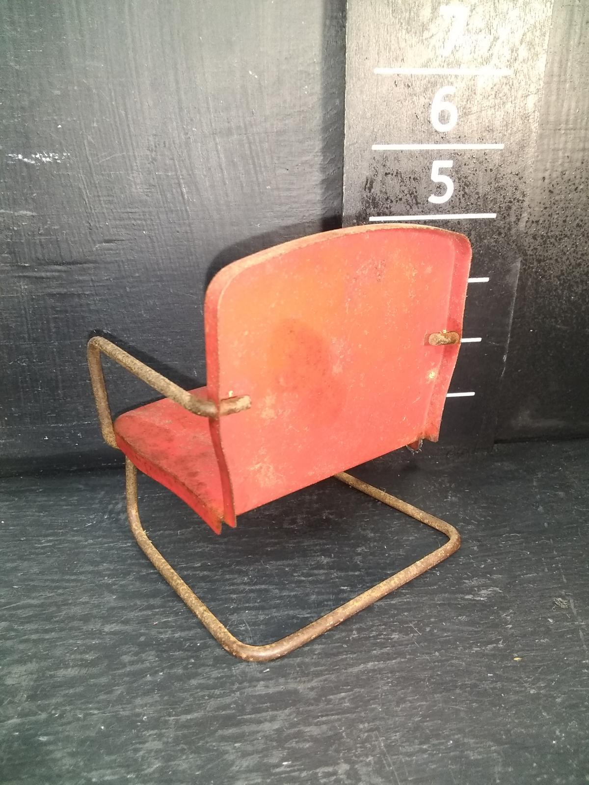 Antique Tin Lithograph Dolls Chair