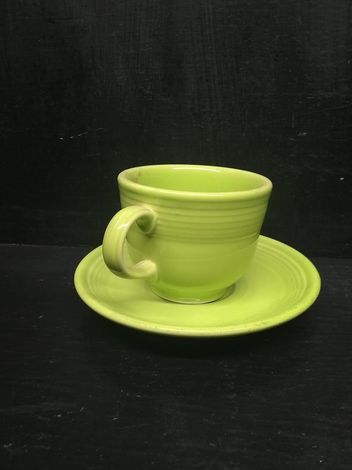 Green Fiestaware Cup and Saucer