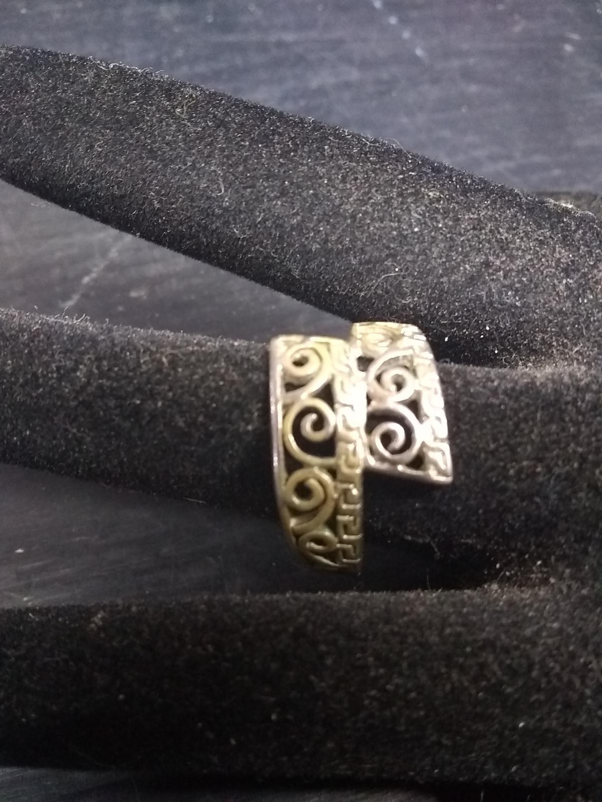 Jewelry-Sterling Silver Open Filigree Connecting Band Ring
