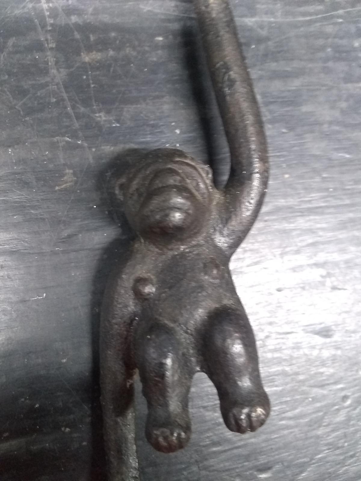 Vintage Cast Iron Hanging Monkey