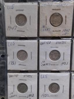 Coin-Collection 12 Dimes 1940s 50s