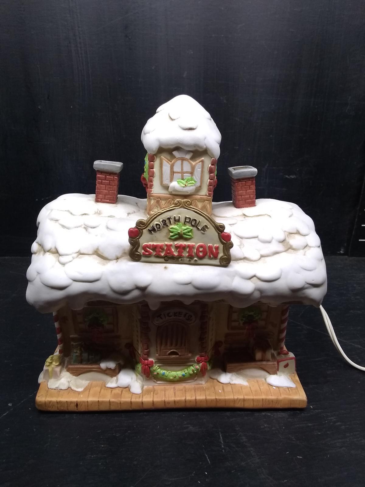Enesco North Pole Village Collectible Figure-Lighted North Pole Station House