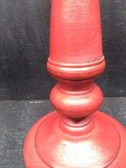 Contemporary Wooden Painted Pillar Candle Stick