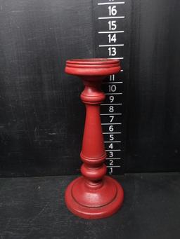 Contemporary Wooden Painted Pillar Candle Stick