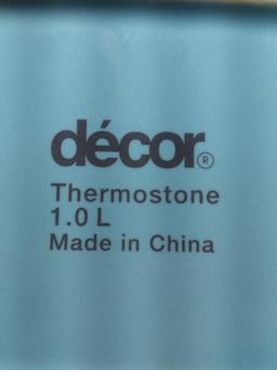 (2) Blue Ceramic Decor Thermostone Containers