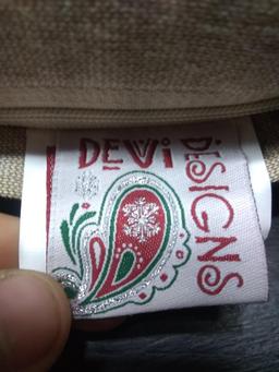 Fabric and Rhinestone Devil Designs Pillow -JOY -NWT