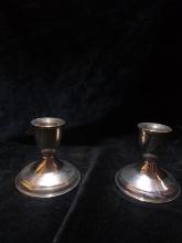 Pair Weighted Sterling Silver Candlesticks