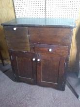 Primitive Pine Dry Sink Cabinet with Drop Down Front
