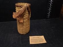 Split Oak Woven Basket Spoon Holder with Bow