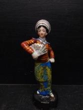 Hand painted Japan Figurine-Servant with Fan