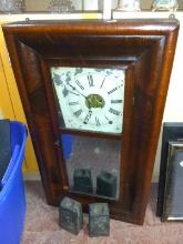 Antique Key Wind Wall Clock -as found