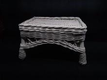 White Wicker Footstool