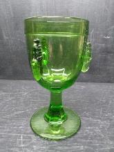 Vintage Sean George Forest Green Pressed Glass Stem