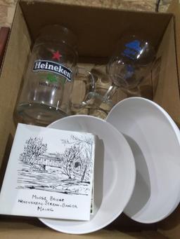 BL-Beer Mugs, Tile Trivets, Plastic Cereal Bowls