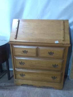 Oak Drop Front Secretary