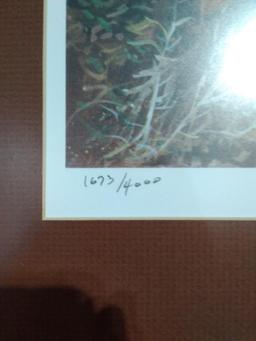 Framed and Matted Print-Pheasants and Friends signed D. Raver 1673/4000