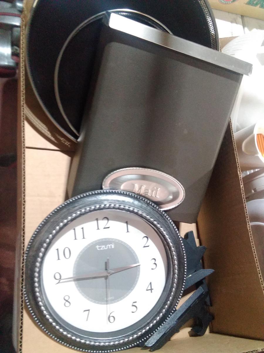 BL-2 Silver plate and Black Trays, Wall mount Mailbox, Clock