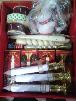 BL-Battery Operated Candles, Ornaments,Ribbon