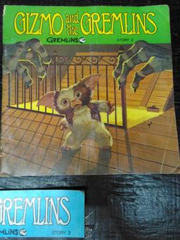Collection 3 Vintage Gremlins Story Books with 45 Record