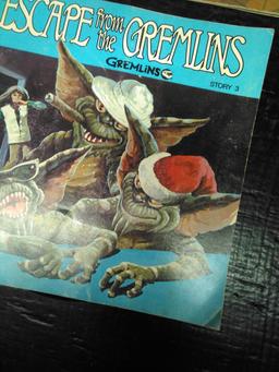 Collection 3 Vintage Gremlins Story Books with 45 Record