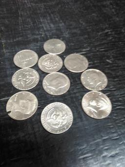 Collection 10 Assorted Kennedy Halves