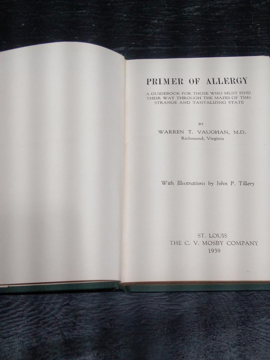 Vintage Book-Primer of Allergy 1939 DJ