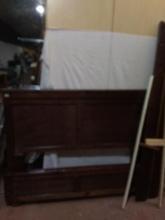 Contemporary Pine Bed with Rails-Double