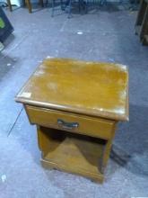 Vintage Hardrock Maple Single Drawer Side Table