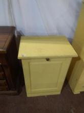 Painted Oak Trash Can Cabinet