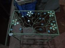 Metal Patio Table with Polished Stone Beadwork