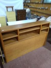 Contemporary Oak Bookcase Headboard