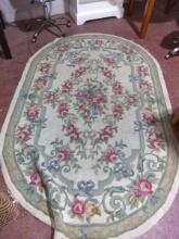 Handmade 100% Wool Oval Hook Rug