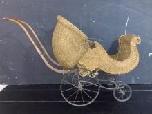 Antique Wicker Baby Carriage
