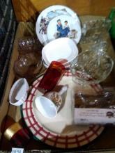 BL-ASsorted Glass-Collector Plates, Platter, Divided Dish, Bowls