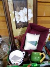 BL-Print, Basket, Mug, Wood Curtain Rod Holders