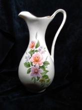 Ceramic Pitcher with Floral Decor