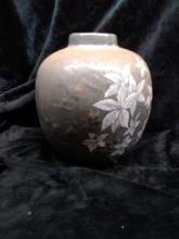 Ceramic Ginger Jar with Flower Motif